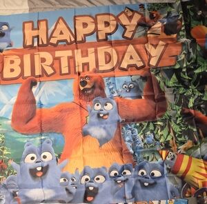 Happy Birthday Bear Party Banner